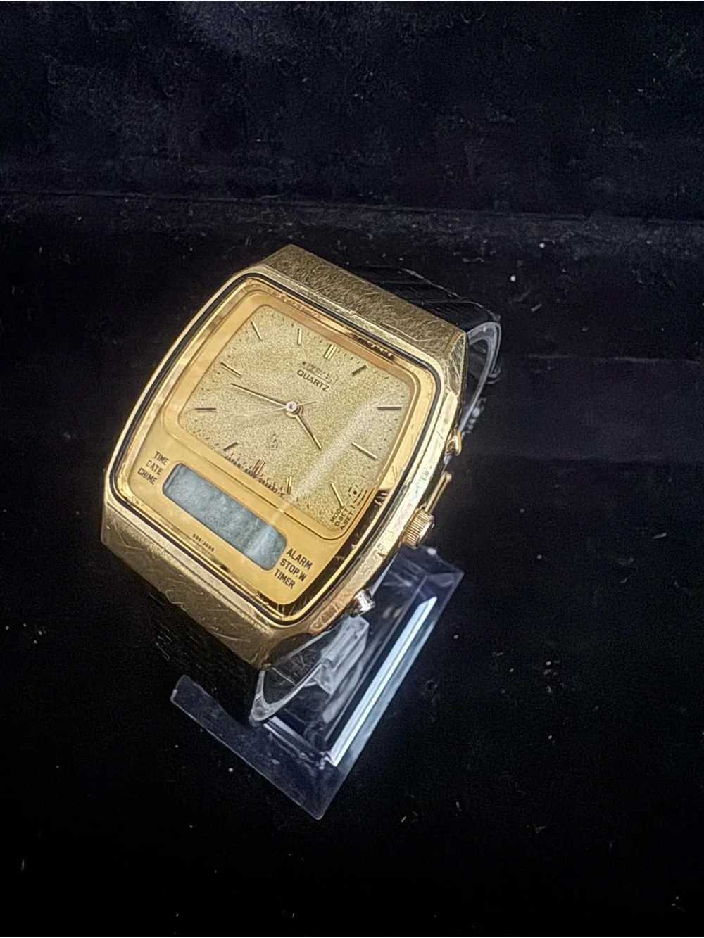 Citizen Two-Display Quartz Watch in Silver and Cream